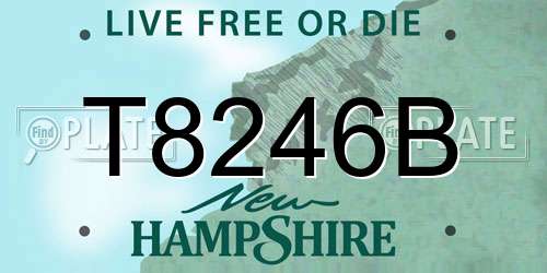T8246B New Hampshire License Plate