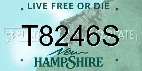 T8246S New Hampshire License Plate