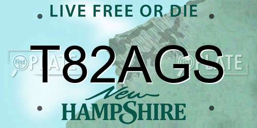T82AGS New Hampshire License Plate