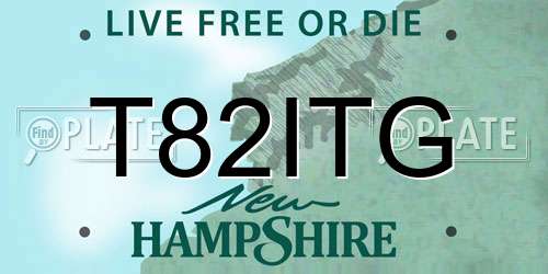 T82ITG New Hampshire License Plate