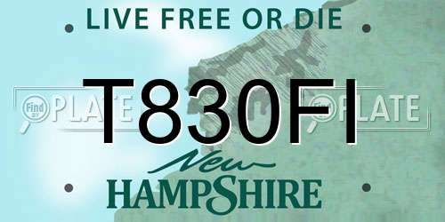 T830FI New Hampshire License Plate