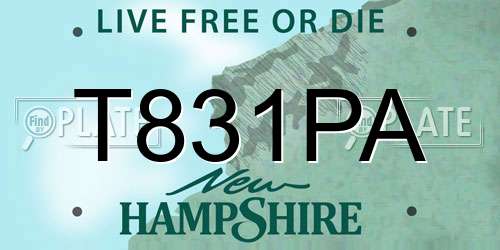 T831PA New Hampshire License Plate