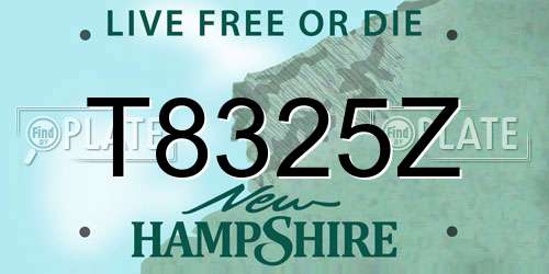 T8325Z New Hampshire License Plate