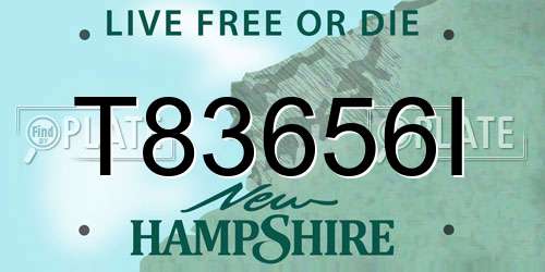 T83656I New Hampshire License Plate