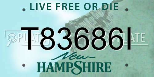 T83686I New Hampshire License Plate