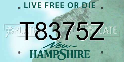 T8375Z New Hampshire License Plate
