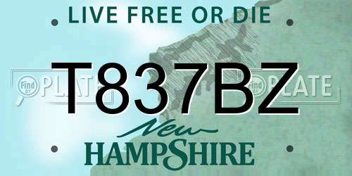 T837BZ New Hampshire License Plate