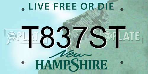 T837ST New Hampshire License Plate