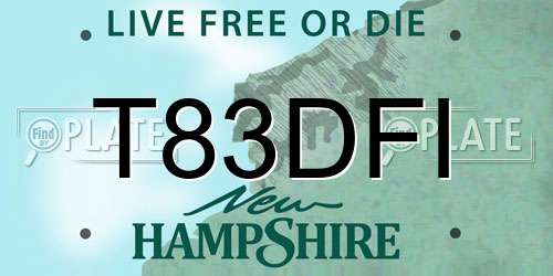 T83DFI New Hampshire License Plate