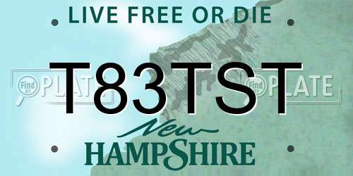T83TST New Hampshire License Plate