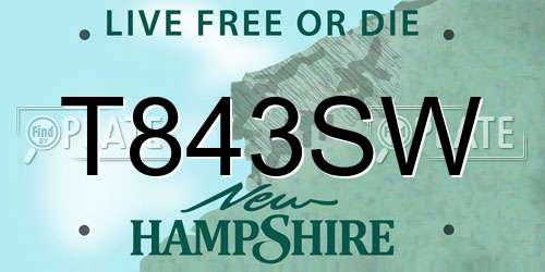 T843SW New Hampshire License Plate