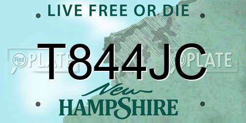 T844JC New Hampshire License Plate