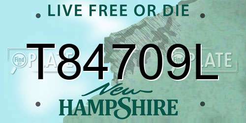 T84709L New Hampshire License Plate