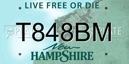T848BM New Hampshire License Plate