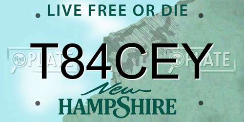 T84CEY New Hampshire License Plate