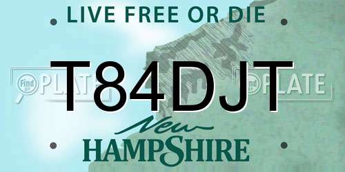 T84DJT New Hampshire License Plate