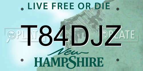 T84DJZ New Hampshire License Plate