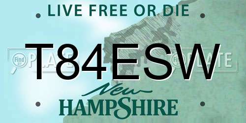 T84ESW New Hampshire License Plate