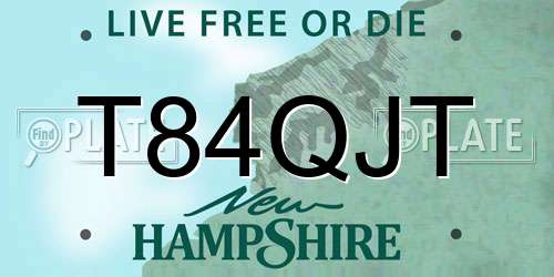 T84QJT New Hampshire License Plate