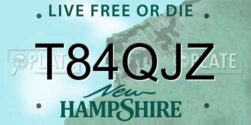 T84QJZ New Hampshire License Plate