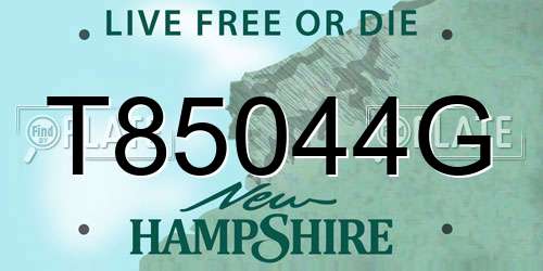 T85044G New Hampshire License Plate