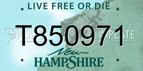 T850971 New Hampshire License Plate