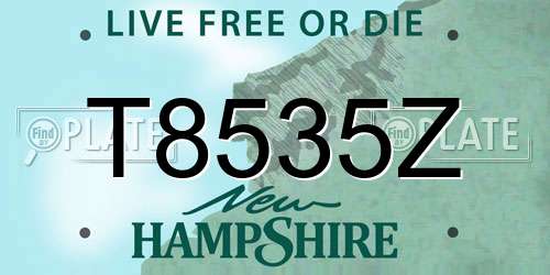 T8535Z New Hampshire License Plate