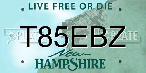 T85EBZ New Hampshire License Plate