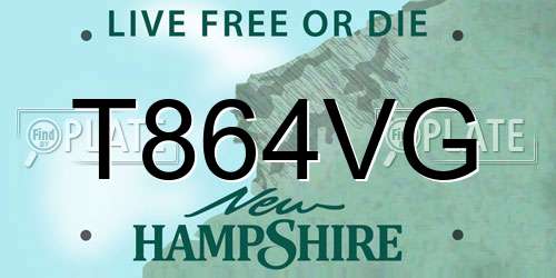 T864VG New Hampshire License Plate