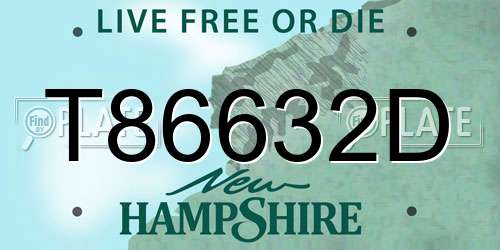T86632D New Hampshire License Plate