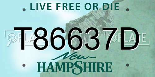 T86637D New Hampshire License Plate