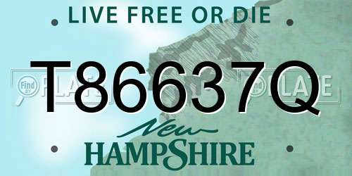 T86637Q New Hampshire License Plate