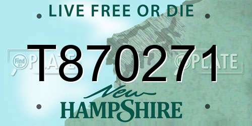 T870271 New Hampshire License Plate