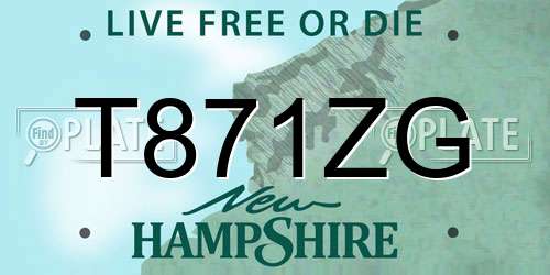 T871ZG New Hampshire License Plate