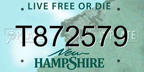 T872579 New Hampshire License Plate