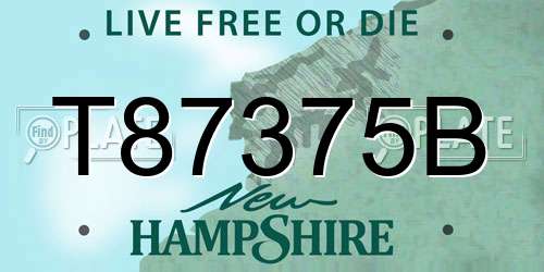 T87375B New Hampshire License Plate