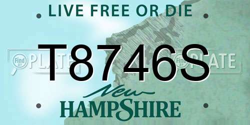 T8746S New Hampshire License Plate