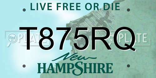T875RQ New Hampshire License Plate