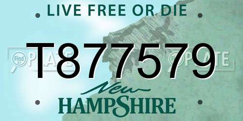 T877579 New Hampshire License Plate