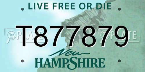T877879 New Hampshire License Plate