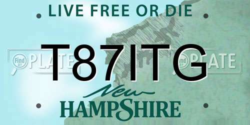T87ITG New Hampshire License Plate