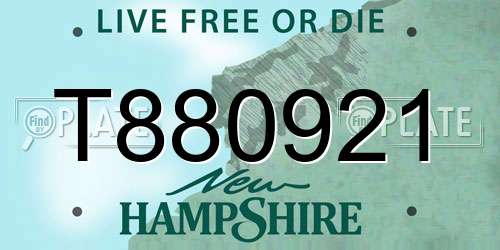 T880921 New Hampshire License Plate