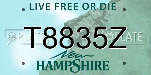 T8835Z New Hampshire License Plate