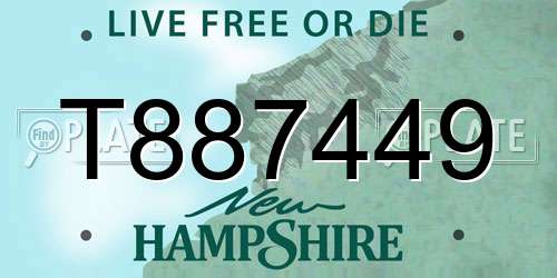 T887449 New Hampshire License Plate