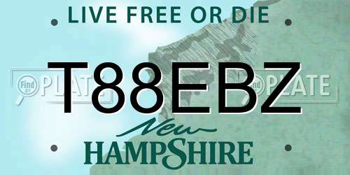 T88EBZ New Hampshire License Plate