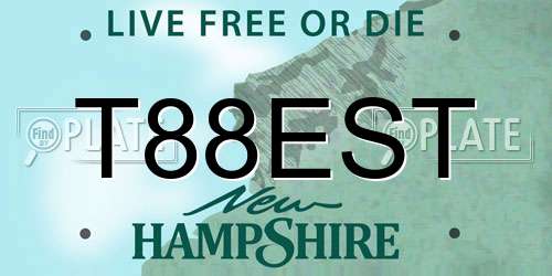 T88EST New Hampshire License Plate