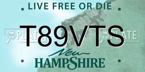 T89VTS New Hampshire License Plate