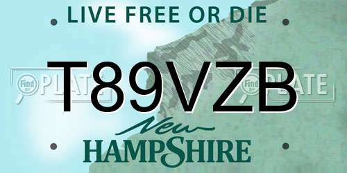 T89VZB New Hampshire License Plate