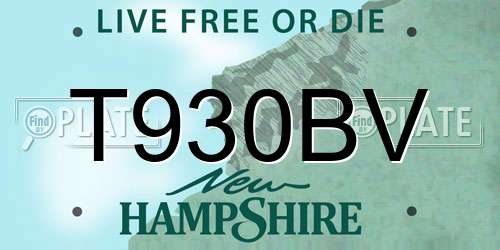 T930BV New Hampshire License Plate