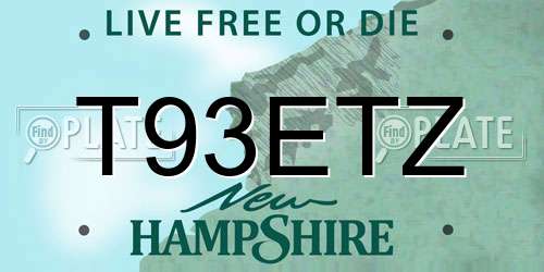T93ETZ New Hampshire License Plate